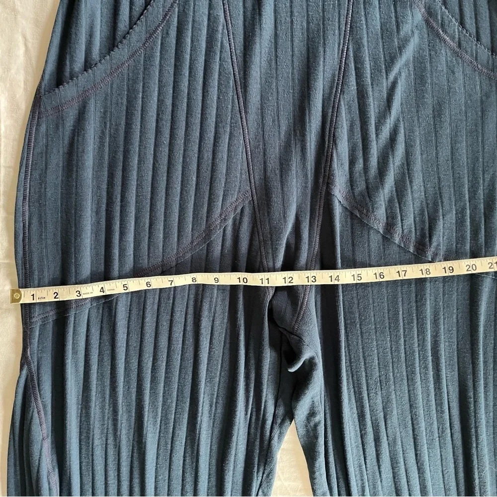 Free People Intimately Coffee Chat Joggers Soft Comfy BLUE Cotton Sz Medium NWOT